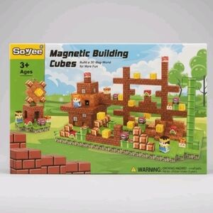 Magnetic Building Cubes Toy Set - MINE WORLD 108 piece set